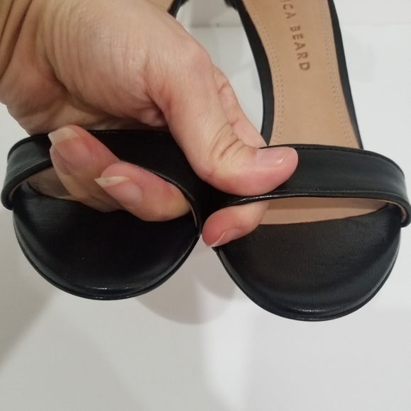 NWOT Veronica Beard Leopard Black Leather Heels - Picture 6 of 12